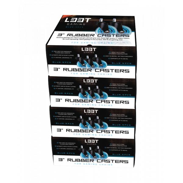 L33t gaming l33t gaming 160529 3inch rubber casters, blue, 5pcs