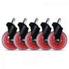 L33t gaming l33t gaming 160530 3inch rubber casters, red, 5pcs