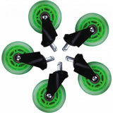 L33t gaming 160531 3inch rubber casters, green, 5pcs - afbeelding 2