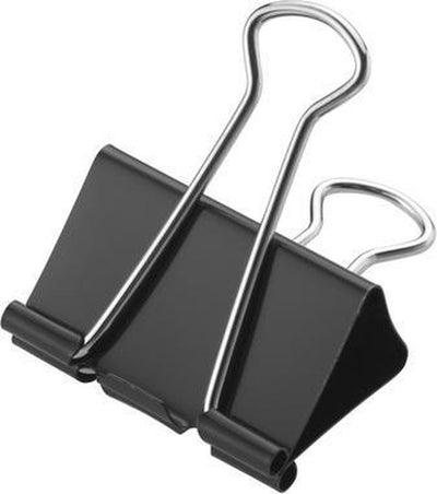 Clip para papel Westcott - 5 cm - metal - negro - 12 piezas en caja - ac-e10705