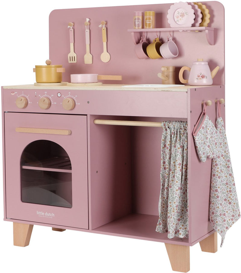 Cocina de juguete Little Dutch - madera - rosa
