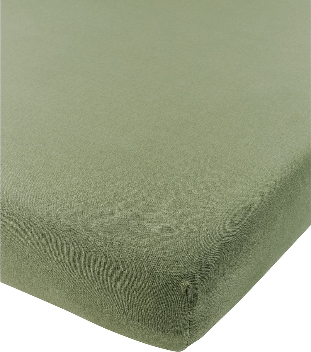 Lenzuolo con angoli per culla Meyco Baby Uni - jersey - verde oliva - 60x120 cm