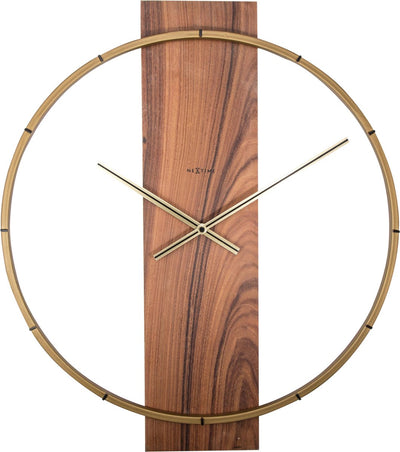 Nexttime carl – wall clock – 50.8 × 58.2 × 4.3 cm – wood steel – brown
