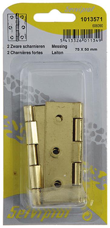 Mack 1013571 - 2 bisagras pesadas. latonado alto 75 x ancho 50 mm | 5 piezas