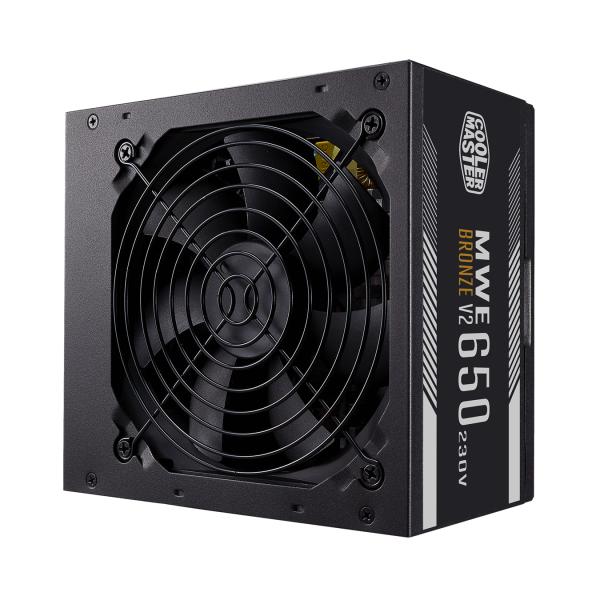 Cooler master cooler mpe-6501-acabw-beu mwe 650 bronze v2, atx, 650 w, dc-to-dc + llc, 88%, 120mm, black