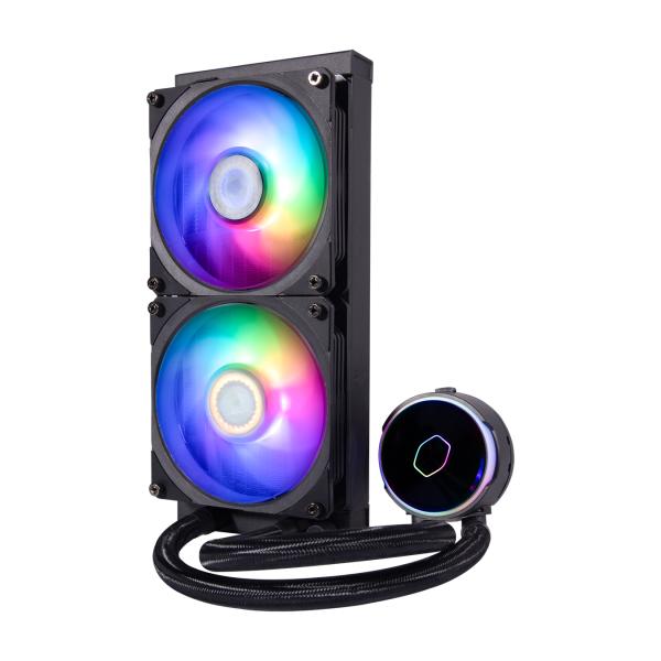 Cooler master cooler mly-d24m-a23pz-r1 pl240 flux, 240mm radiator, 120mm x2, 0-2300 rpm ± 10%, rgb led