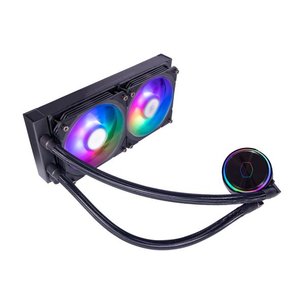 Cooler master cooler mly-d24m-a23pz-r1 pl240 flux, 240mm radiator, 120mm x2, 0-2300 rpm ± 10%, rgb led