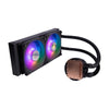 Cooler master cooler mly-d24m-a23pz-r1 pl240 flux, 240mm radiator, 120mm x2, 0-2300 rpm ± 10%, rgb led