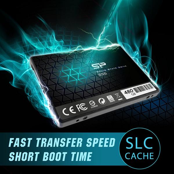 Silicon Power Silicon SP480GBSS3S55S25 Slim S55 SSD, 480 GB, 2,5, SATA3, 6 Gbit S, SLC, 560 500 MB S, blu
