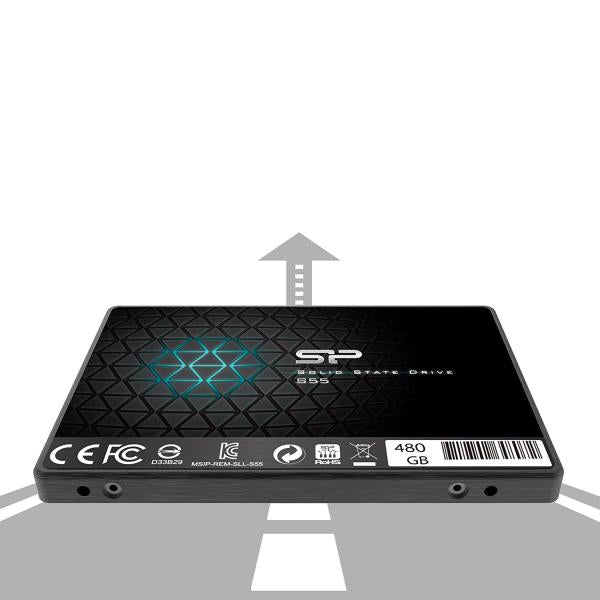 Silicon Power Silicon SP480GBSS3S55S25 Slim S55 SSD, 480 GB, 2,5, SATA3, 6 Gbit S, SLC, 560 500 MB S, blu