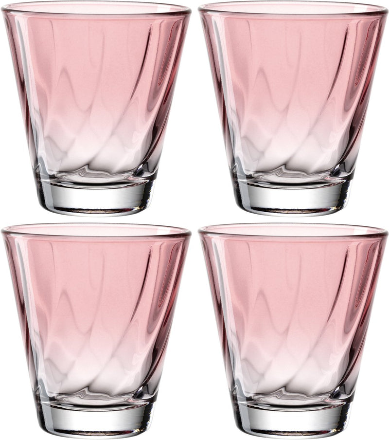 Vaso Leonardo twist 215ml rojo - set 4