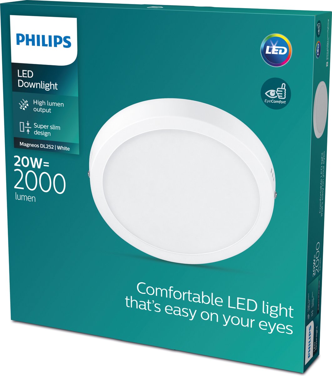 Lampada da soffitto Philips LED Philips Magneos - bianca - rotonda - grande - 20 W