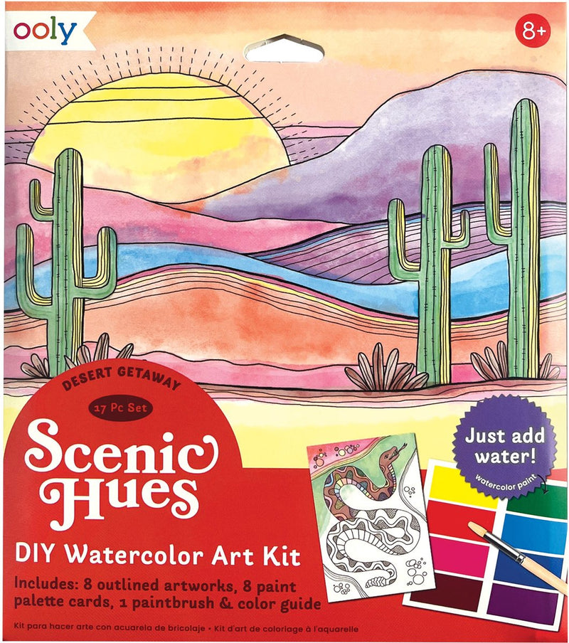 Ooly - tonos escénicos - d.i.y. kit de arte de acuarela - escapada al desierto