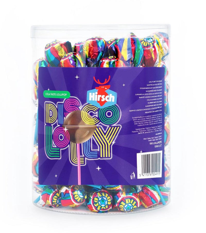 Hirsch - lecca lecca disco - 100x12 grammi - gusto cola - lecca lecca