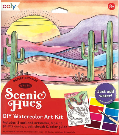 Ooly - tonos escénicos - d.i.y. kit de arte de acuarela - escapada al desierto