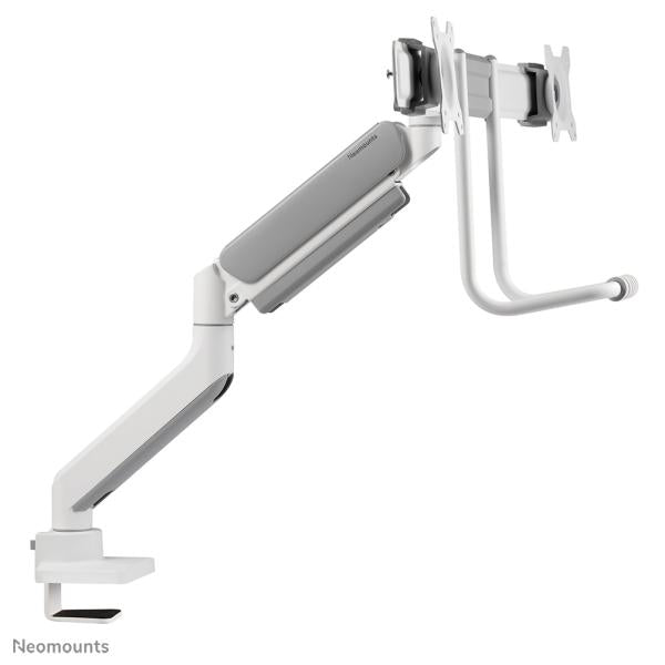 Neomounts neomounts ds75-450wh2 full-motion screen desk mount, 2 screens, topfix clamp grommet