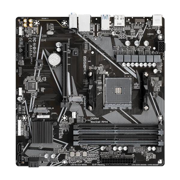 Gigabyte Gigabyte B550M K, AMD, Socket AM4, B550, DDR4, Dual PCIe 4.0 3.0 M.2