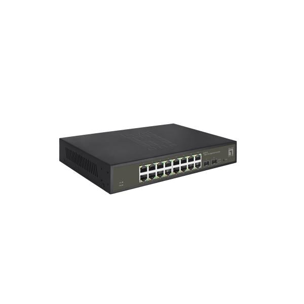 ABI Levelone GES-2118 Hilbert LITE a 18 porte Managed L2 Switch, 16x RJ45 Gigabit, 2x SFP, 1000 Mbps