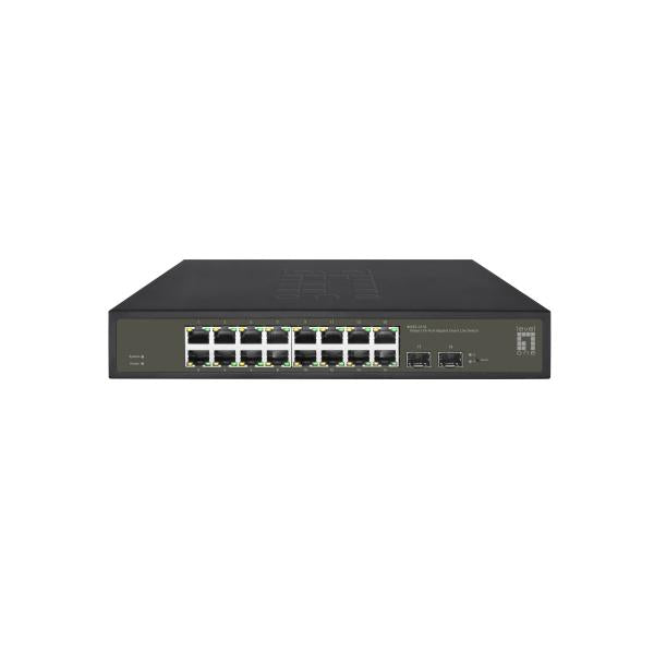 ABI Levelone GES-2118 Hilbert LITE a 18 porte Managed L2 Switch, 16x RJ45 Gigabit, 2x SFP, 1000 Mbps