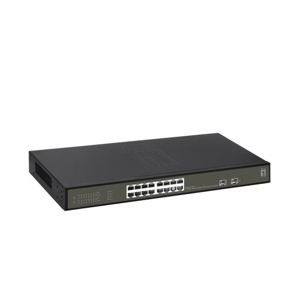 ABI Levelone GES-218P Hilbert Gigabit Poe Lite a 18 porte gestito L2 Switch, 16x Poe, 230W, 2x SFP