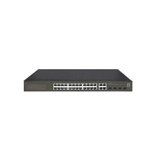 ABI Levelone GES-2128P Hilbert Gigabit Poe Lite Danagited Switch, 24x Poe, 380W, 4x SFP RJ45