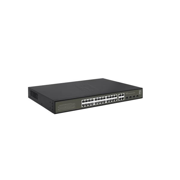 ABI Levelone GES-2128P Hilbert Gigabit Poe Lite Danagited Switch, 24x Poe, 380W, 4x SFP RJ45