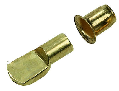 Mack 1013318 - 12 shelf brackets ø 7mm sleeves ø 7.5mm brass plated | 5 pieces