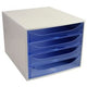Cómoda exacompta ecobox gris claro, plástico azul