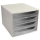Cassettiera exacompta ecobox bianca, plastica trasparente