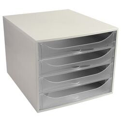 Cómoda exacompta ecobox blanco, plástico transparente