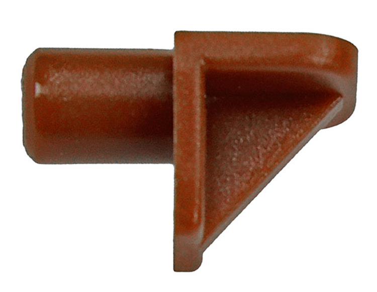 Mack 1015841 - 20 soportes para estantes plástico marrón ø 6 mm | 5 piezas