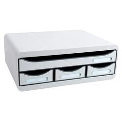 Cassettiera exacompta cassetta porta attrezzi mini in plastica grigio chiaro