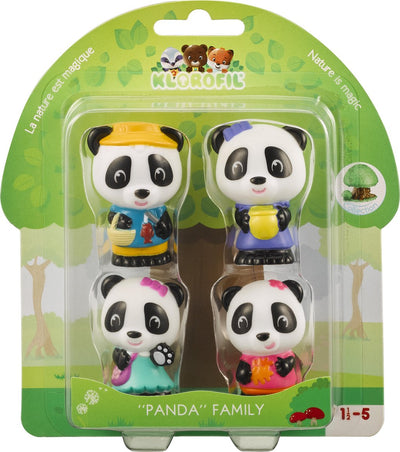 Klorofil el panda juego familiar - juego de figuras de juego - figuras familiares - juguetes para niños - bao, jian, tam y poppy - a partir de 18 meses - 4 piezas