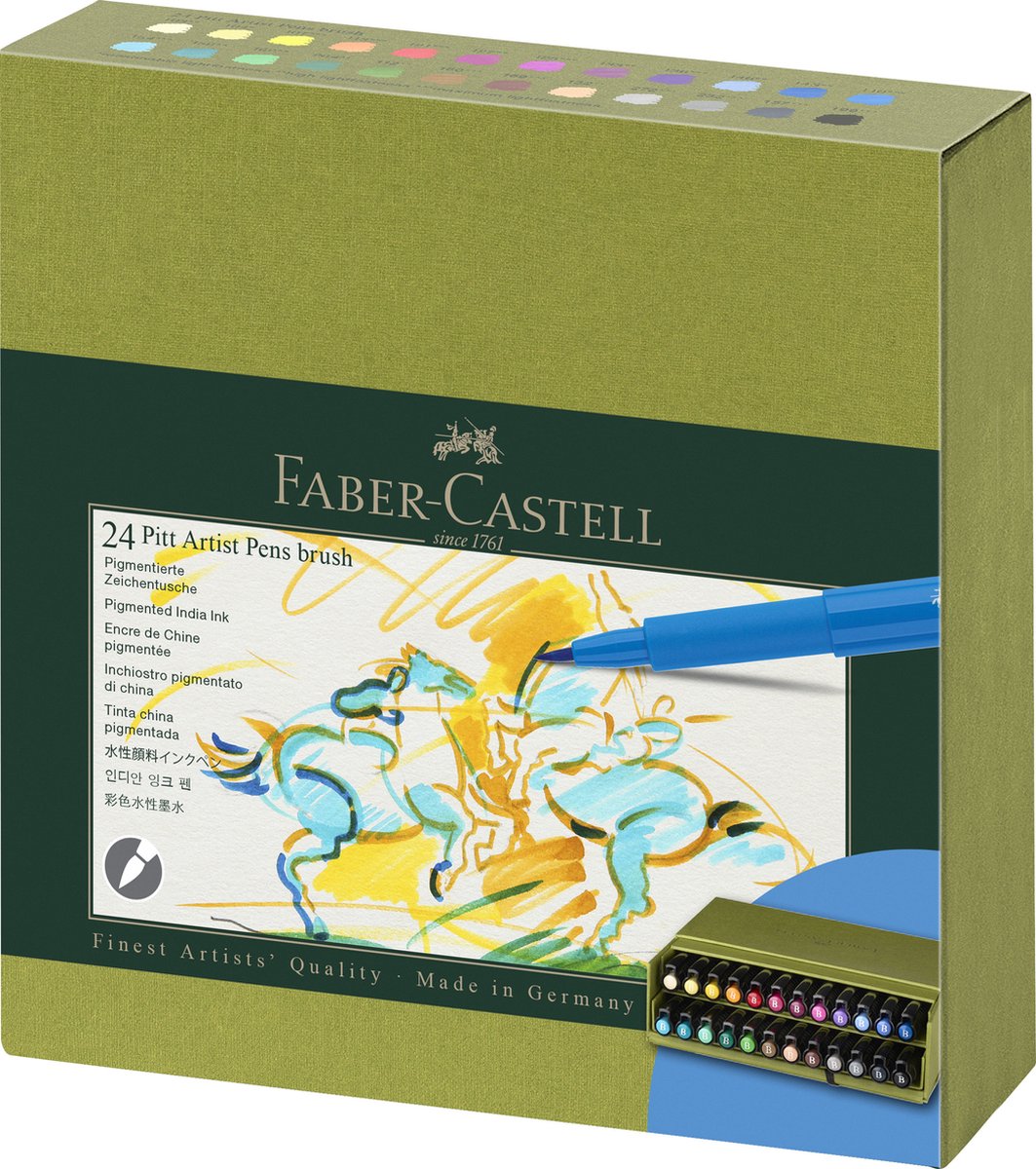 Faber-castell tekenstift - pitt artist pen - brush - studiobox 24-delig - fc-167191