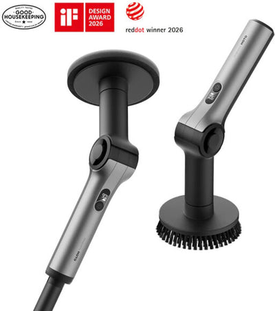 Hoto Flexi Cordless Spin Scrubber – Flexi Cordless Spinning Brush – Adjustable Angle Extendable Handle – 8 Brush Heads – IPX7 Waterproof – Smart Display – Up to 110 Minutes Operating Time