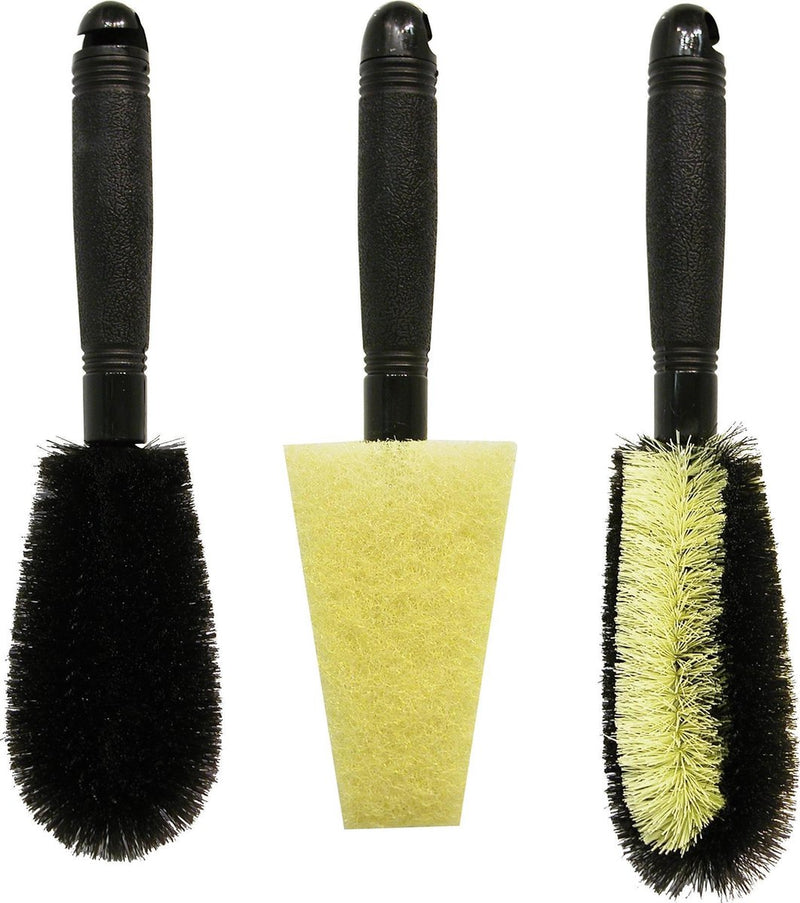 Juego de cepillos para llantas Carpoint de 3 piezas - para tapacubos de llantas - limpieza a fondo - set de mantenimiento del coche