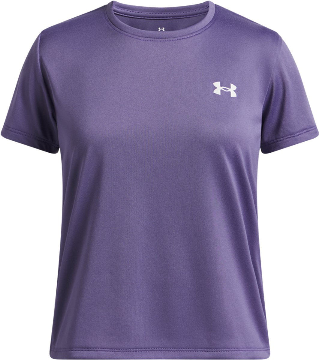 Camiseta deportiva para niñas Under Armour ua tech ssc-ppl - lujo púrpura - blanco