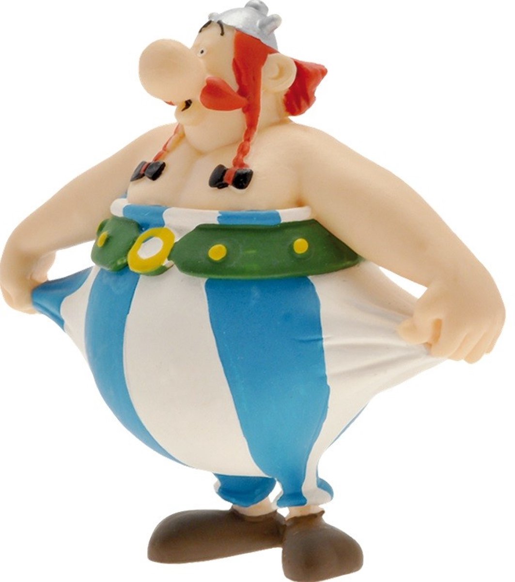 Plastoy asterix figuur obelix holding his pants 8 cm