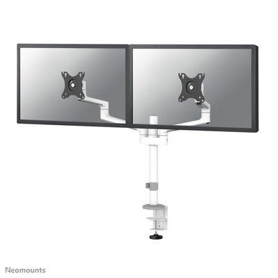 Neomounts DS60-425WH2 Monta de escritorio, 2x 27 pulgadas 8 kg, inclinación giratoria giratoria, 100x100 mm, blanco