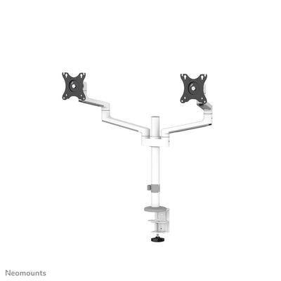 Neomounts DS60-425WH2 Monta de escritorio, 2x 27 pulgadas 8 kg, inclinación giratoria giratoria, 100x100 mm, blanco