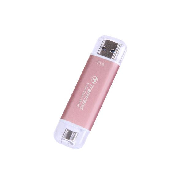 Transcend ts512gesd310p esd310p external ssd, 512 gb, usb 10gbps, type c a, 1050 950 mb s, pink