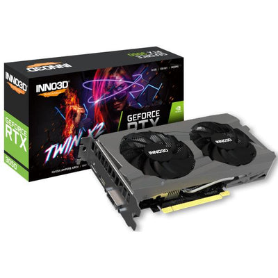 Inno3d inno3d n30502-08d6-1711va41 geforce rtx 3050 twin x2 v2, 8gb gddr6, 128-bit, 1777, 14gbps, 1xdp+hdmi