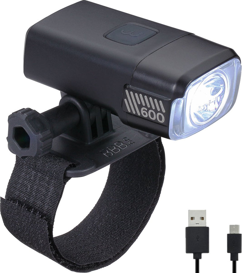 Lampada per casco Bbb Cycling Adventure Strike 600 - lampada per bicicletta per casco - illuminazione per bicicletta mountain bike - ricaricabile tramite USB - 600 lumen - batteria a lunga durata - BLS-162