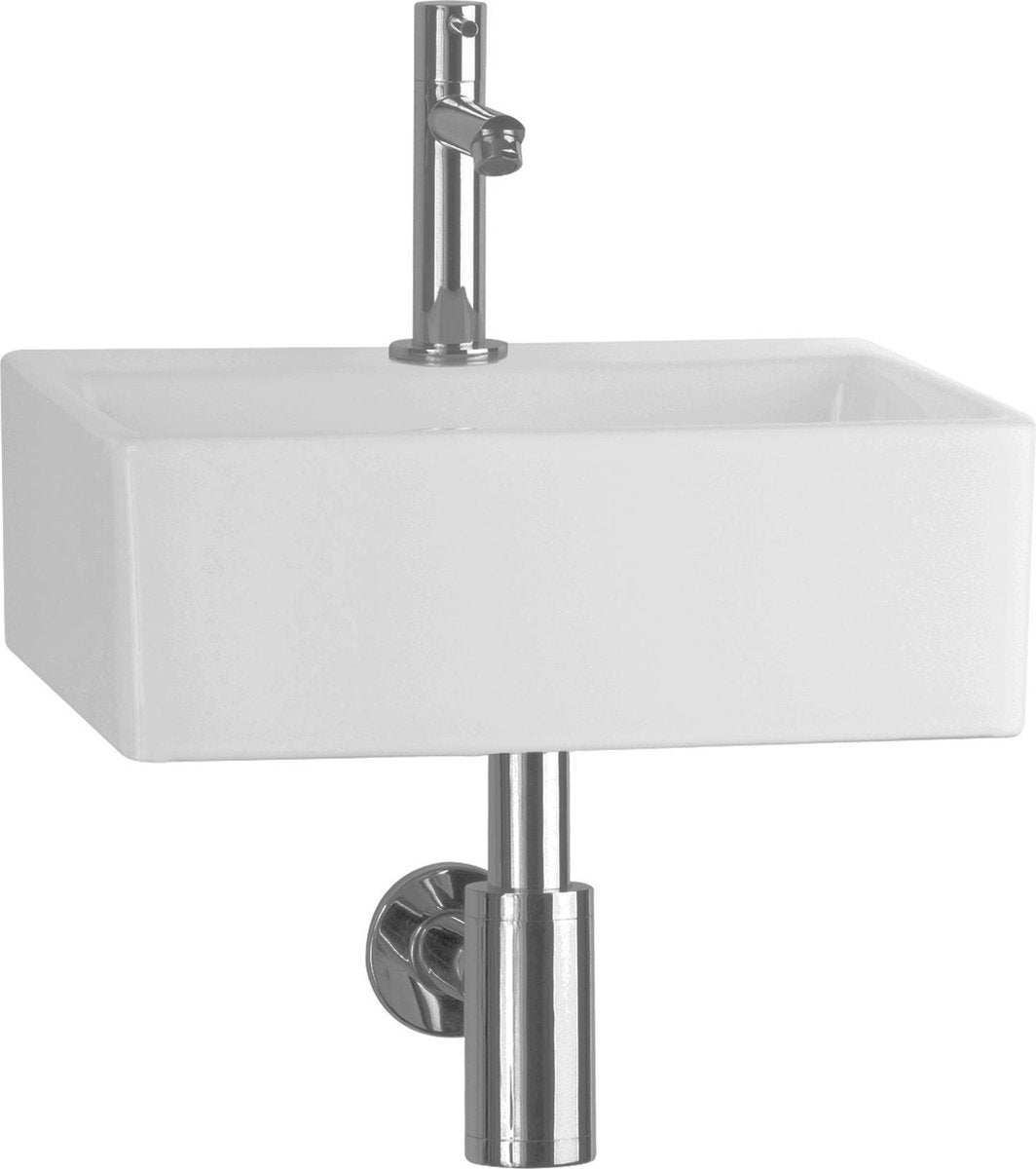 Set fontana Differnz zeus - 33x28x11,5 cm - rettangolo - 1 foro per rubinetto - bianco