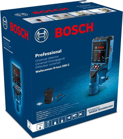 Escáner de pared azul bosch d-tect 200 c profesional | detector - 0601081600