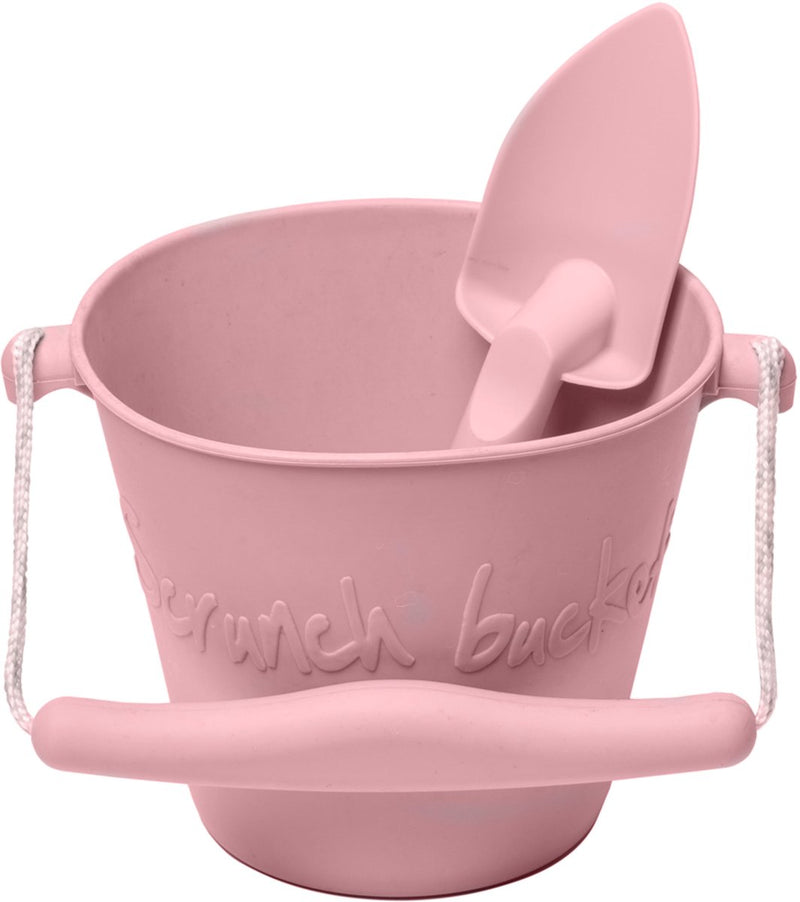 Secchiello e paletta Scrunch - rosa - pieghevole - riciclabile