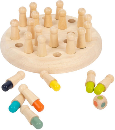 Juego de memo de colores de madera de pie pequeño