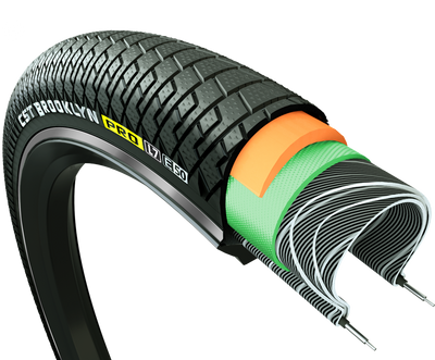 Cst pneumatico esterno brooklyn pro cargo 26 x 2.15 55-559 - nero con riflessi