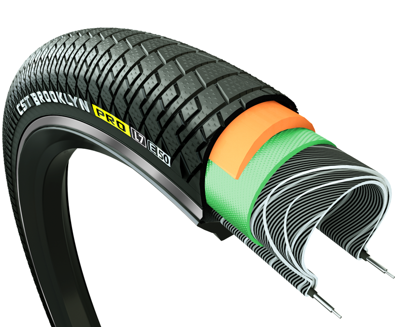 Cst pneumatico esterno brooklyn pro cargo 26 x 2.15 55-559 - nero con riflessi