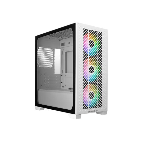 Cooler Master E301-WGNN-S00 Elite 301 White Argb, ATX, Ventana, USB 3.2 Gen 1 Tipo C, 3x 120 mm Argb